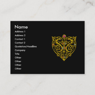 HYPER VALENTIJN, GOUDEN KELTISCHE KNOOP HART JUWEE VISITEKAARTJE