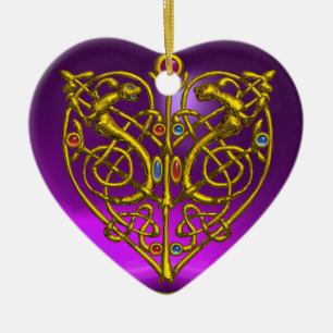 HYPER VALENTIJN HEART Amethyst & Blue Aquamarine Keramisch Ornament