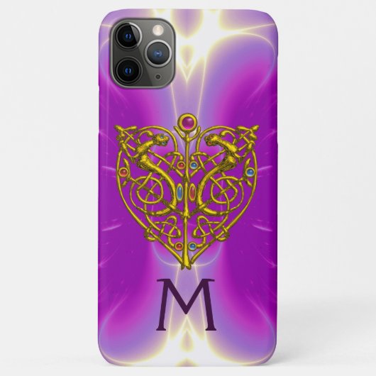HYPER VALENTIJN HEART MONOGRAM Pink Fuchsia Paars Case-Mate iPhone Case (Achterkant)