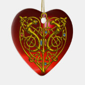 HYPER VALENTIJN HEART Red Ruby en Blue Sapphire Keramisch Ornament (Rechts)