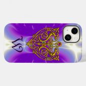 HYPER VALENTIJN MONOGRAM Pink Fuchsia Paars Case-Mate iPhone Case (Achterkant (horizontaal))