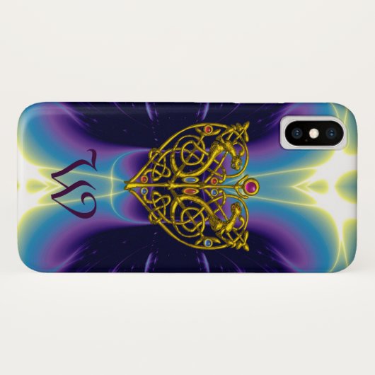 HYPER VALENTIJN MONOGRAM Pink Fuchsia Paars Case-Mate iPhone Case (Achterkant (horizontaal))