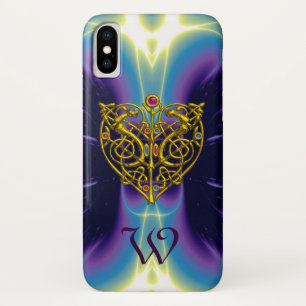 HYPER VALENTIJN MONOGRAM Pink Fuchsia Paars iPhone X Hoesje