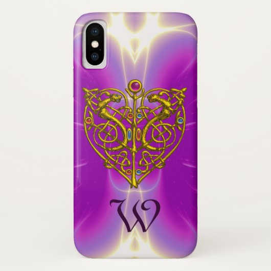 HYPER VALENTIJN MONOGRAM Pink Fuchsia Paars Case-Mate iPhone Case (Achterkant)