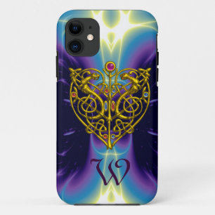 HYPER VALENTIJN MONOGRAM Pink Fuchsia Paars iPhone 11 Hoesje