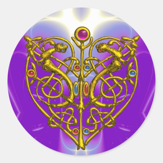 HYPER VALENTIJN Roze Fuchsia Paars Ronde Sticker (Voorkant)