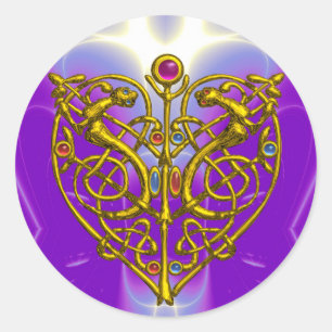 HYPER VALENTIJN Roze Fuchsia Paars Ronde Sticker