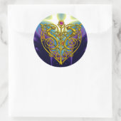 HYPER VALENTIJN Roze Fuchsia Paars Ronde Sticker (Tas)