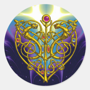 HYPER VALENTIJN Roze Fuchsia Paars Ronde Sticker