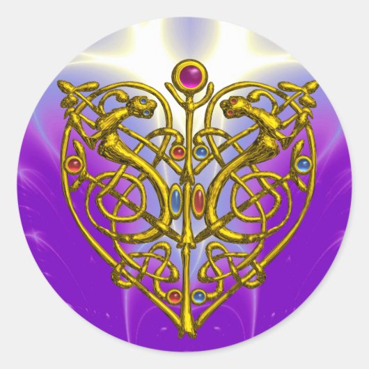 HYPER VALENTIJN Roze Fuchsia Paars Ronde Sticker (Voorkant)