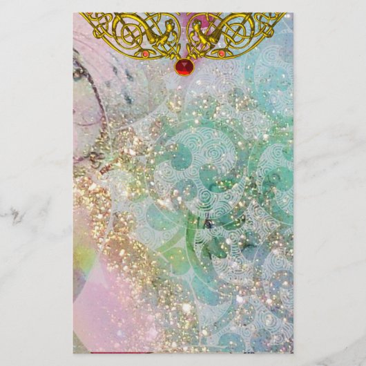 HYPER VALENTIJN / RUBY GOLD CELTIC HEART, blauw Briefpapier (Voorkant)