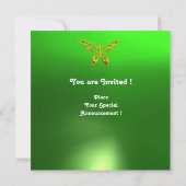 HYPER VLINDER MONOGRAM, groen, geel topaas Kaart (Achterkant)