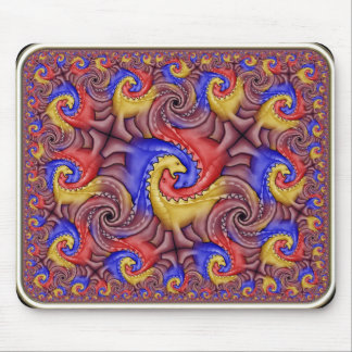 Hyperbolische dinosaurusvormgeving muismat