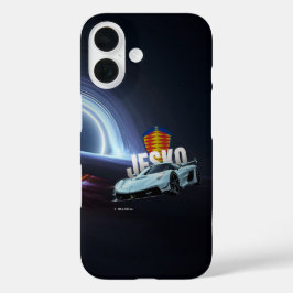 Hypercar in the Void – Surreal Supercar & Black Ho iPhone 16 Hoesje