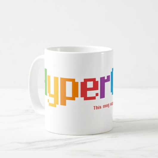 HyperCard - la tasse - dans les couleurs de l'arc- (Devant gauche)