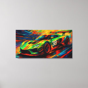 hypergestileerde raceauto canvas afdruk