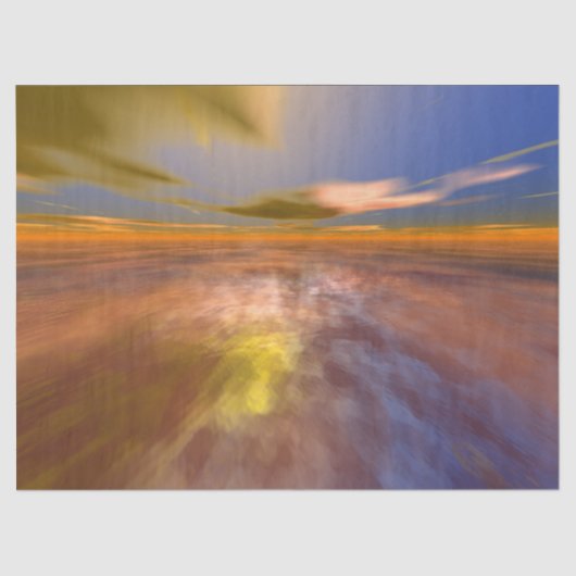 HYPERION WORLD, ALIEN SEASCAPE SKY, CLOUDS Sci-Fi Tissuepapier (Voorkant)