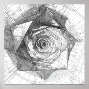 Hyperspace Reis Kunst: Icosaëder Poster