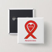 Hypertensie (HTN) Bewustwording Hartlintpijp Vierkante Button 5,1 Cm (Voorkant /achterkant)