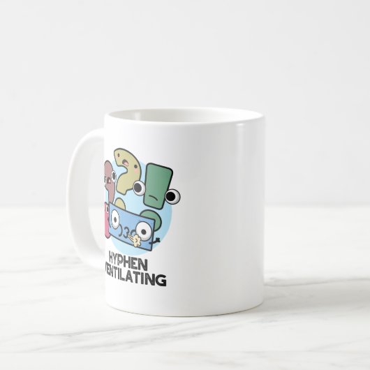 Hyphen Ventiling Funny Punctuation Pun Koffiemok (Voorkant links)