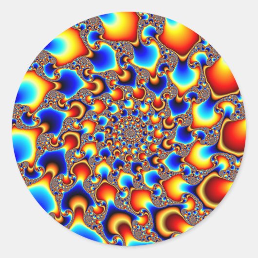 Hypn0sis - Fractal Art Ronde Sticker (Voorkant)