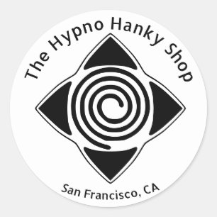 Hypno Hanky Shop Hypnosis Overal Logo ticker Ronde Sticker