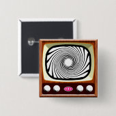 Hypno-TV van 50 jaar Vierkante Button 5,1 Cm (Voorkant /achterkant)