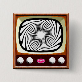 Hypno-TV van 50 jaar Vierkante Button 5,1 Cm