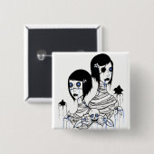 Hypnoblobloemen I Vierkante Button 5,1 Cm (Voorkant /achterkant)