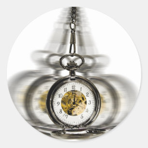 Hypnose draaiende klok ronde sticker