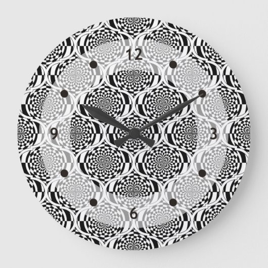 Hypnosis Patroon zwart wit + uw ideeën Grote Klok (Voorkant)
