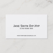 Hypnotherapist de carte de visite de hypnothérapie (Dos)