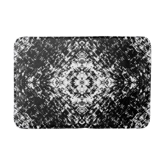 Hypnotic Abstract Black And White Modern Art Badmat (Voorkant)
