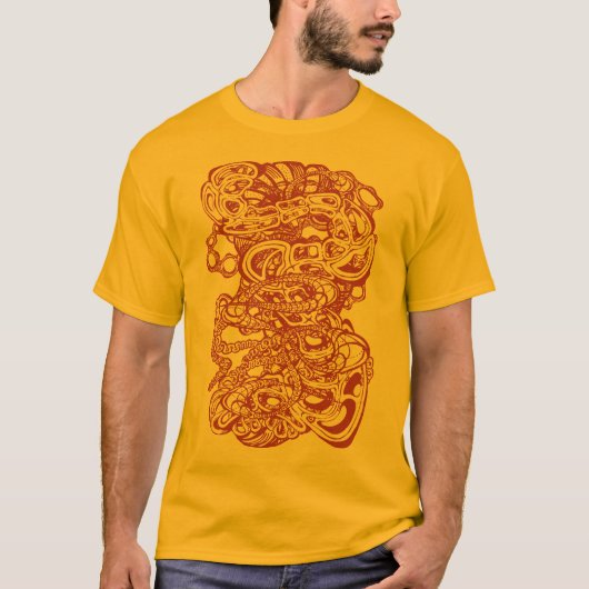 Hypnotic Amorphous Phantasmagoric Modern Groovy  T-shirt (Voorkant)