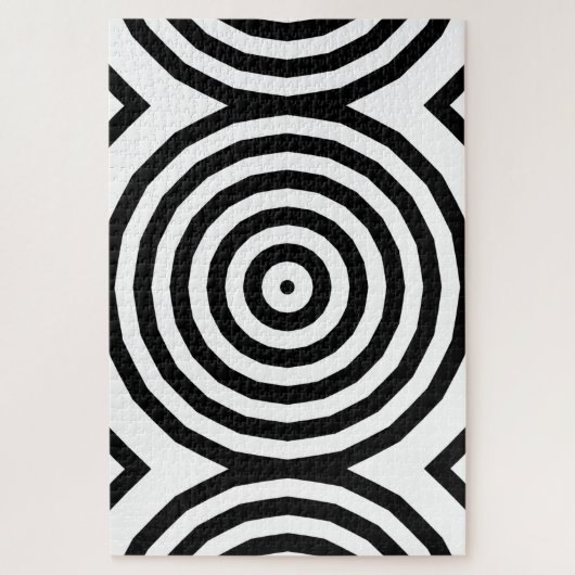 Hypnotic Black en White Circle Pattern Legpuzzel (Verticaal)