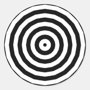 Hypnotic Black en White Circle Pattern Ronde Sticker