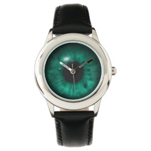 Hypnotic Deep Aqua Marine Green Eye Retina Horloge