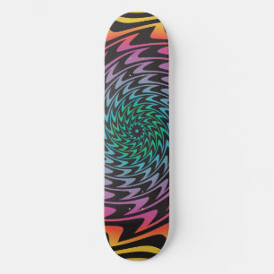 HYPNOTIC DISC Mesmerizing Hot Neon Zig Zag Spiraal Skateboard