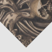 Hypnotic Gothic Horror Liquide Gold Skulls Tissuepapier (Detail)