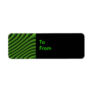 Hypnotic Green Wavy Lines Custom Gift Labels