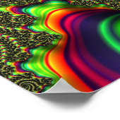 Hypnotic Neon Rainbow Swirl 3D Fractal Art Poster (Hoek)