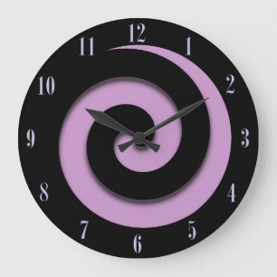 Hypnotic Spiral Purple Numbers Wall Clock Grote Klok