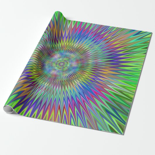 Hypnotic Star Burst Fractal Cadeaupapier (Uitgerold)