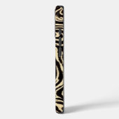 Hypnotic Swirl Black & Cream Abstract Phone Case (Achterkant / Links)