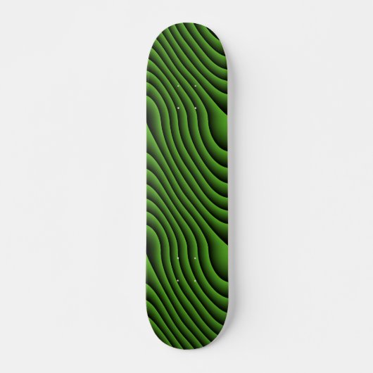 Hypnotic Wavy Green Lines Skateboard (Voorkant)