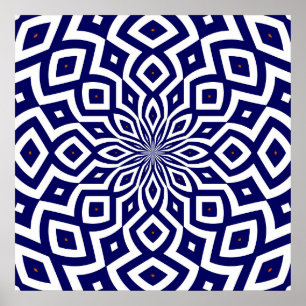 Hypnotisch kronkelpatroon poster