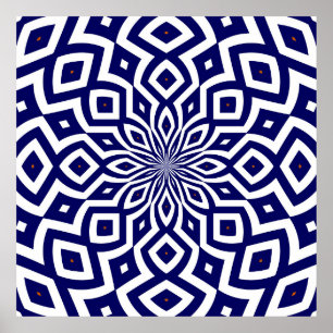 Hypnotisch kronkelpatroon poster