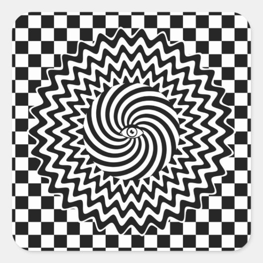 Hypnotisch oog vierkante sticker (Voorkant)