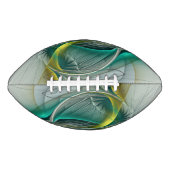 Hypnotische Abstracte Golden Turquoise Blauwgroen American Football (Voorkant)
