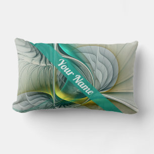 Hypnotische Abstracte Golden Turquoise Blauwgroen  Kussen